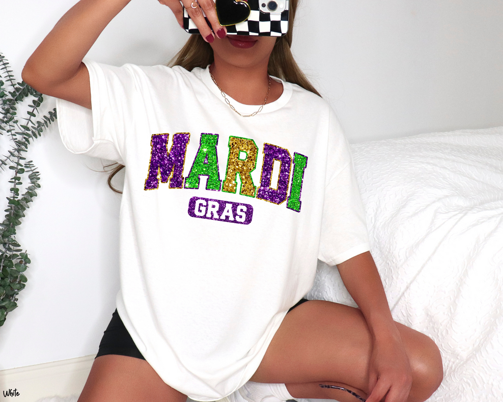 Mardi Gras *Faux Glitter - Tee