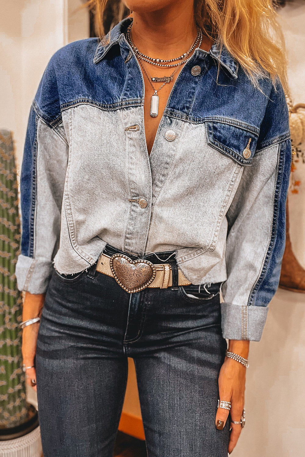 PREORDER: Piper two toned denim shirt 8.4.25 osym