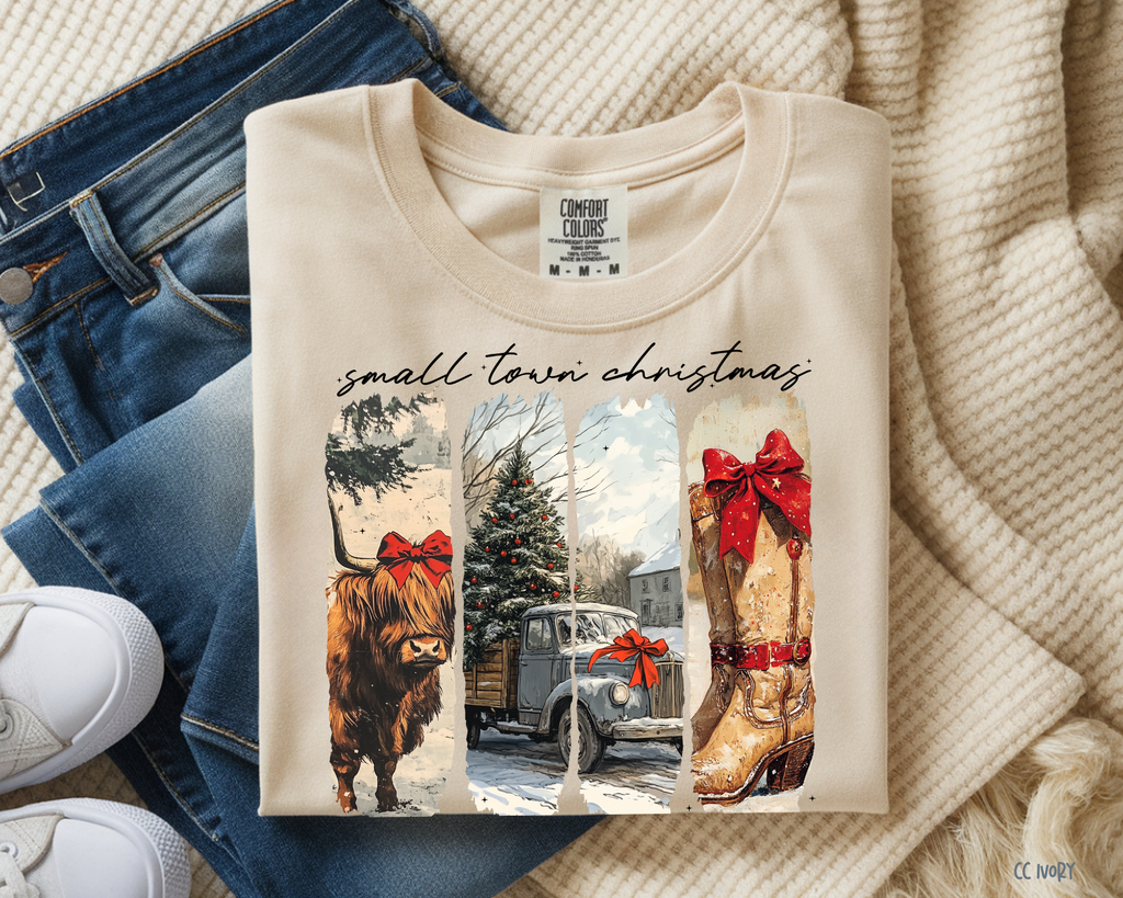 Small Town Christmas - Comfort Color Tee