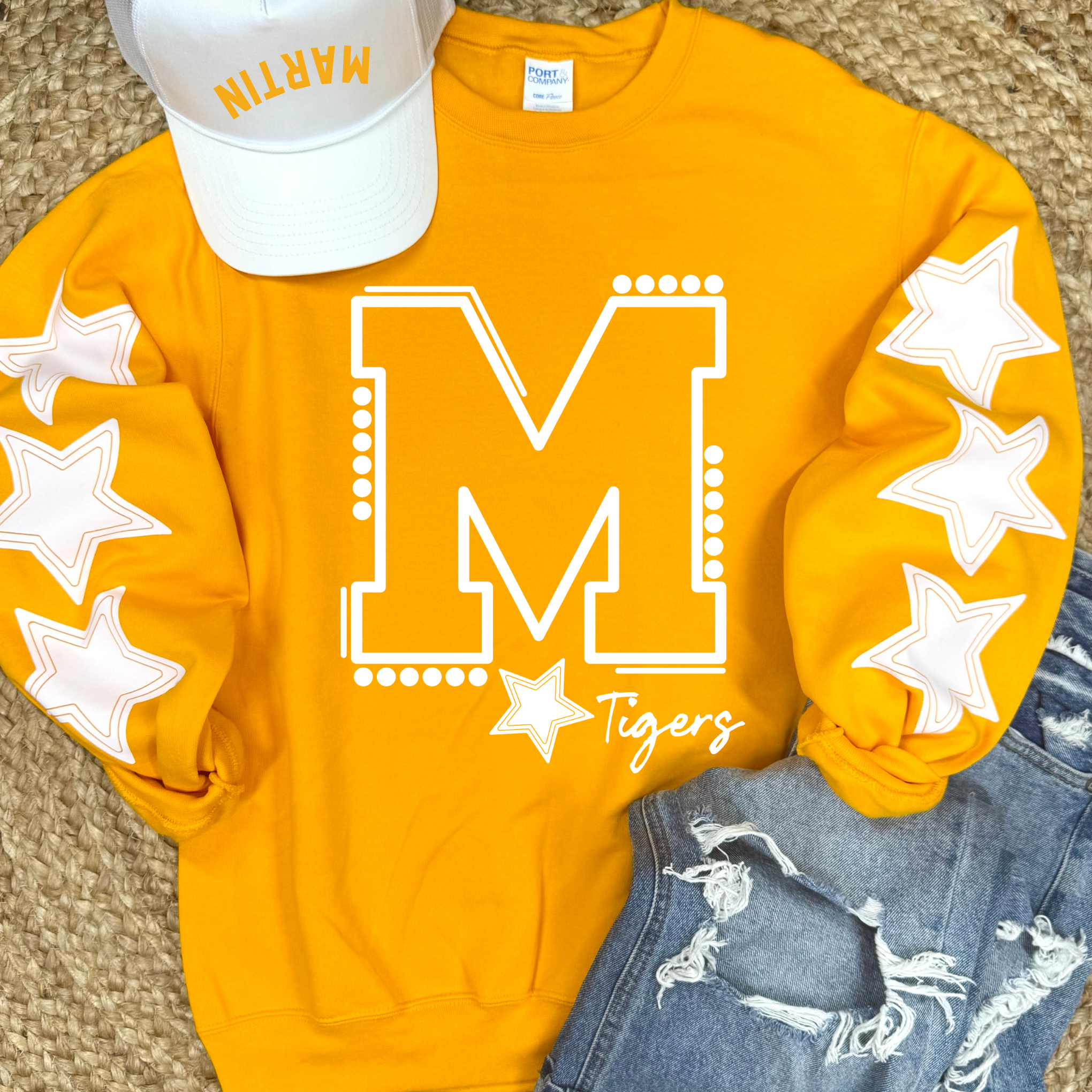 Custom Stars GOLD Sweatshirt- adult ONLY