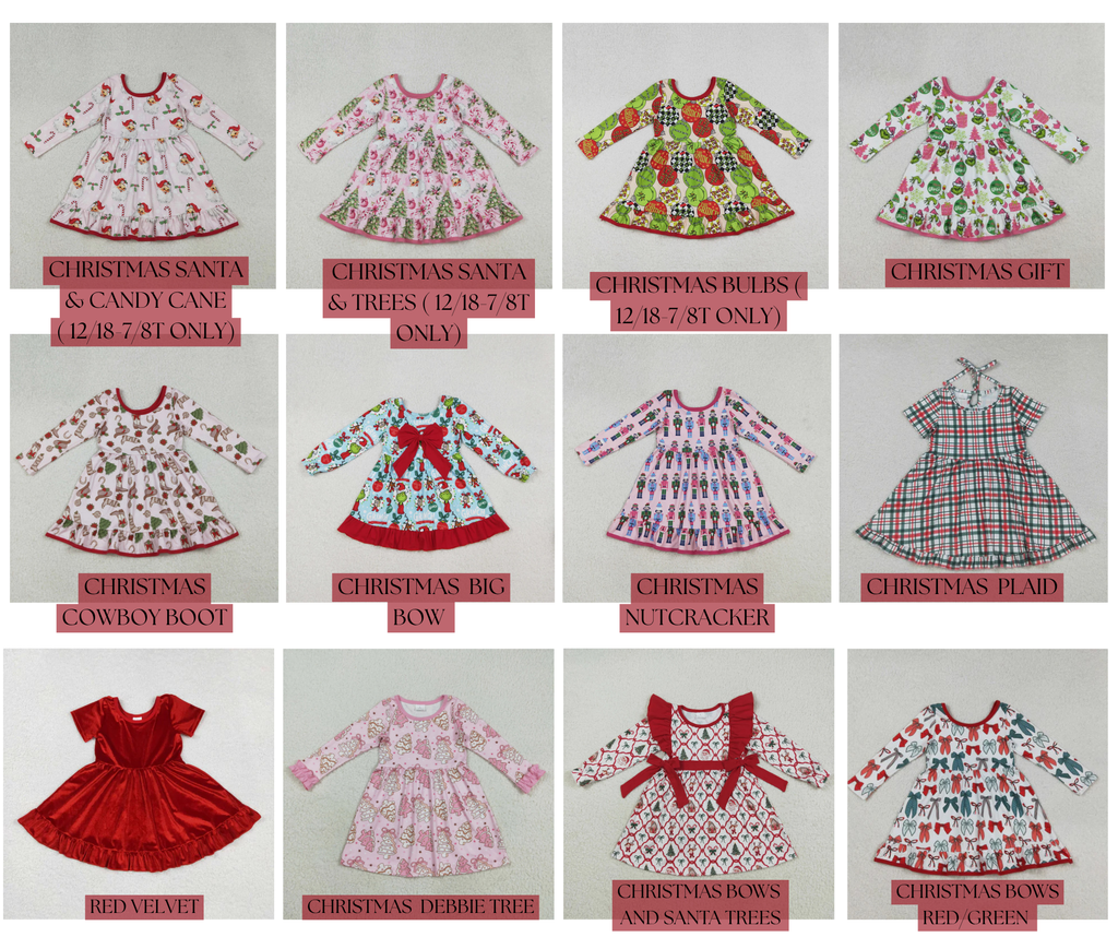 PREORDER: KID CHRISTMAS TWIRL DRESSES 11.17.25