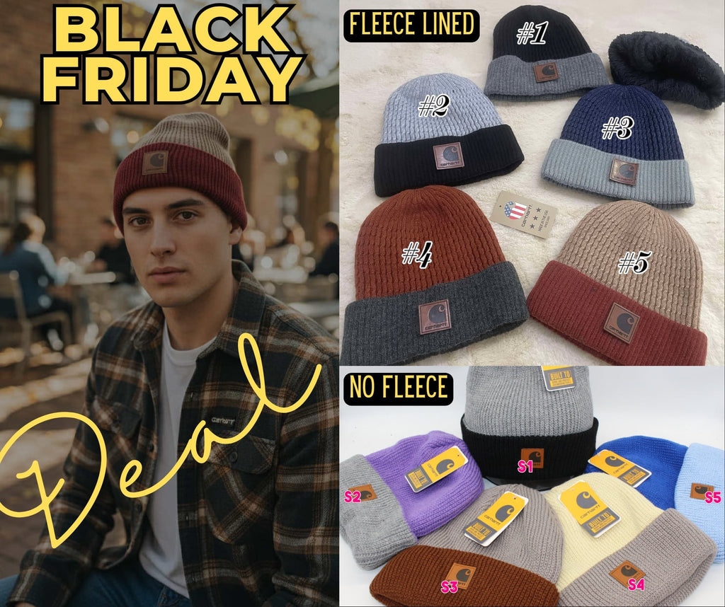 PREORDER: Black friday/ Pink saturday Fleece lined & Non- Fleece lined knit hat 12.1.25