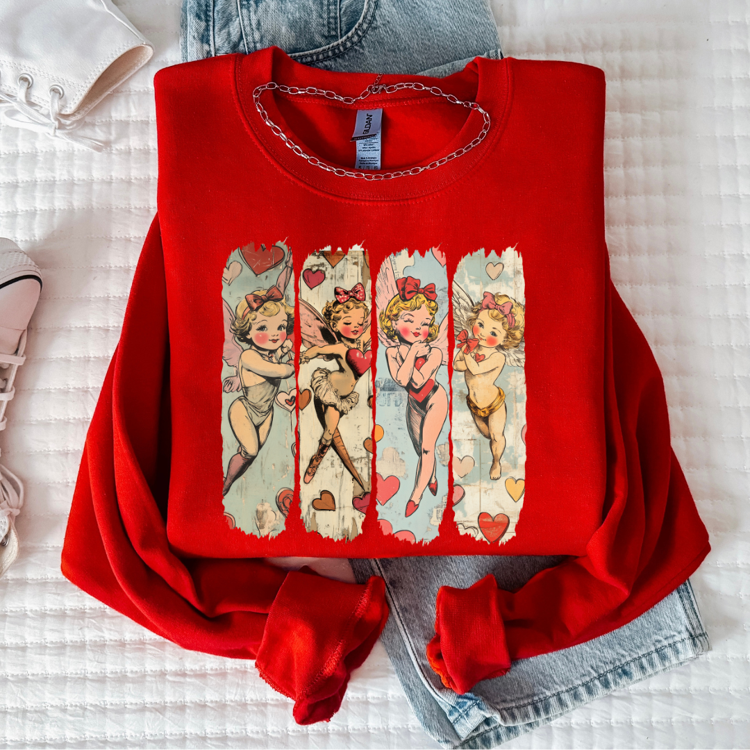 Vintage cupid Tee/Sweatshirt -red