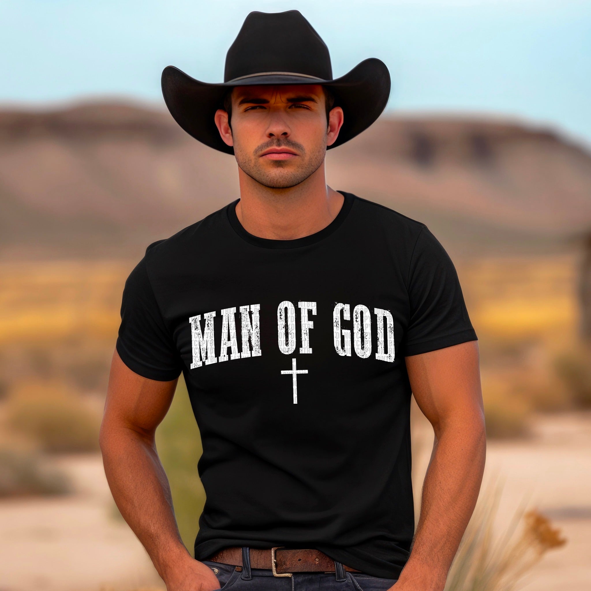 Man Of God- White Print - Tee