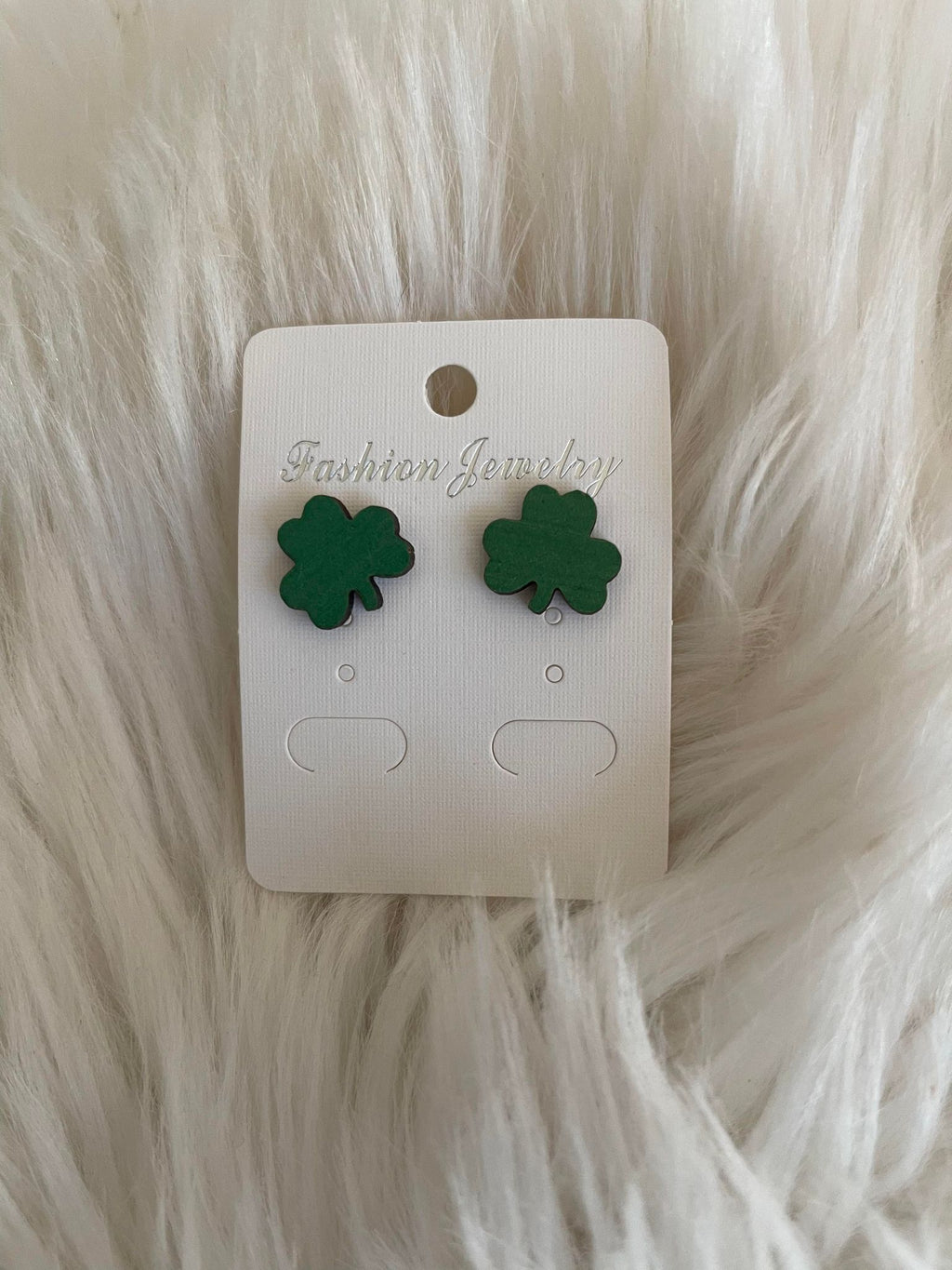 Wood Shamrock Earrings