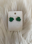 Wood Shamrock Earrings