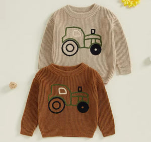 PREORDER: Dino or Tractor Chunky Knit Sweaters 9.3.24 osym