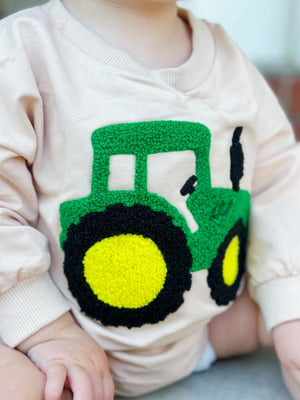 PREORDER: Green Tractor Onesie or Two-Piece Set 9.23.24 OSYM