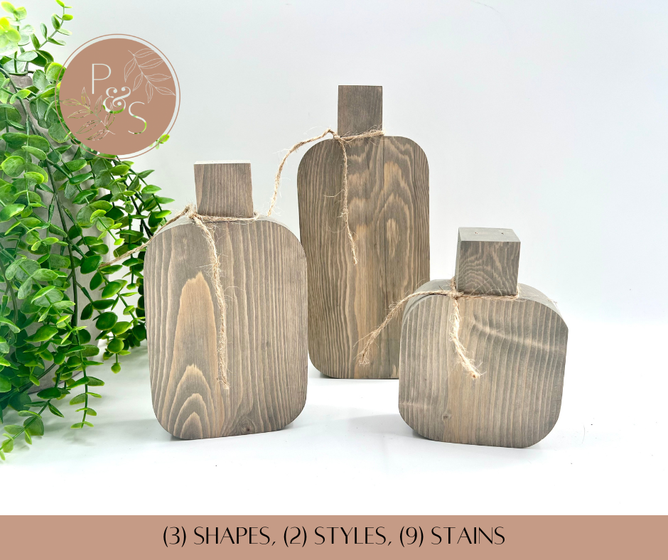 Stained Wood Pumpkins - Set of 3
