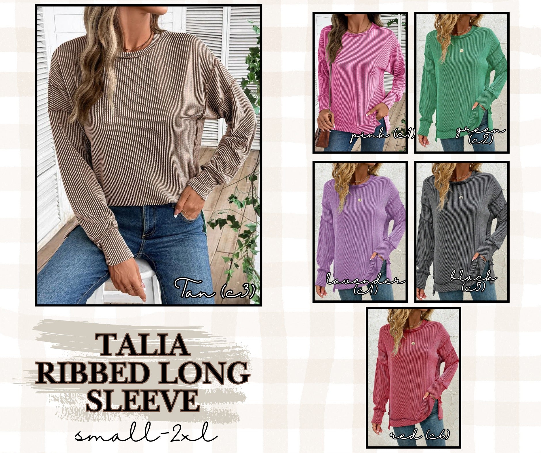 PREORDER: TAILIA RIBBED LONG SLEEVE 11.17.25 osym