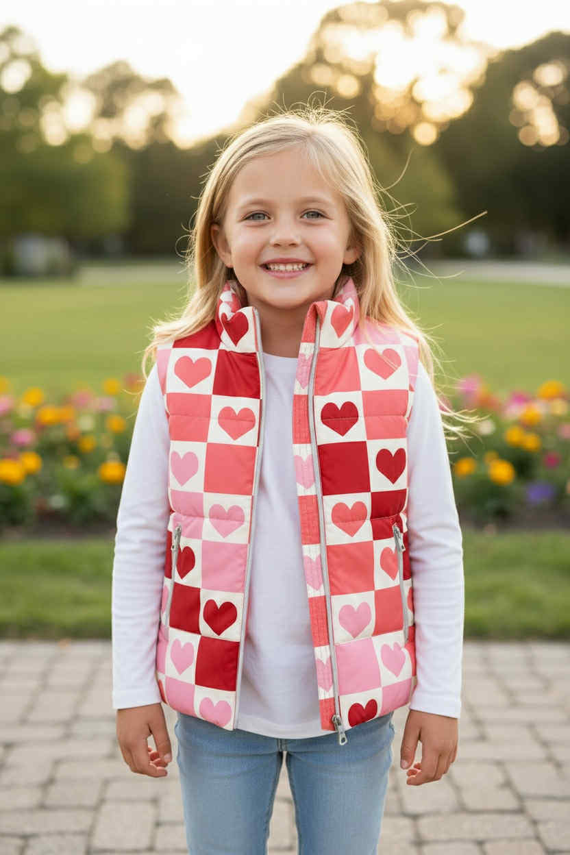 PREORDER: MOMMY ME Puffer Vest (Checkered & Valentines) 12.15.25