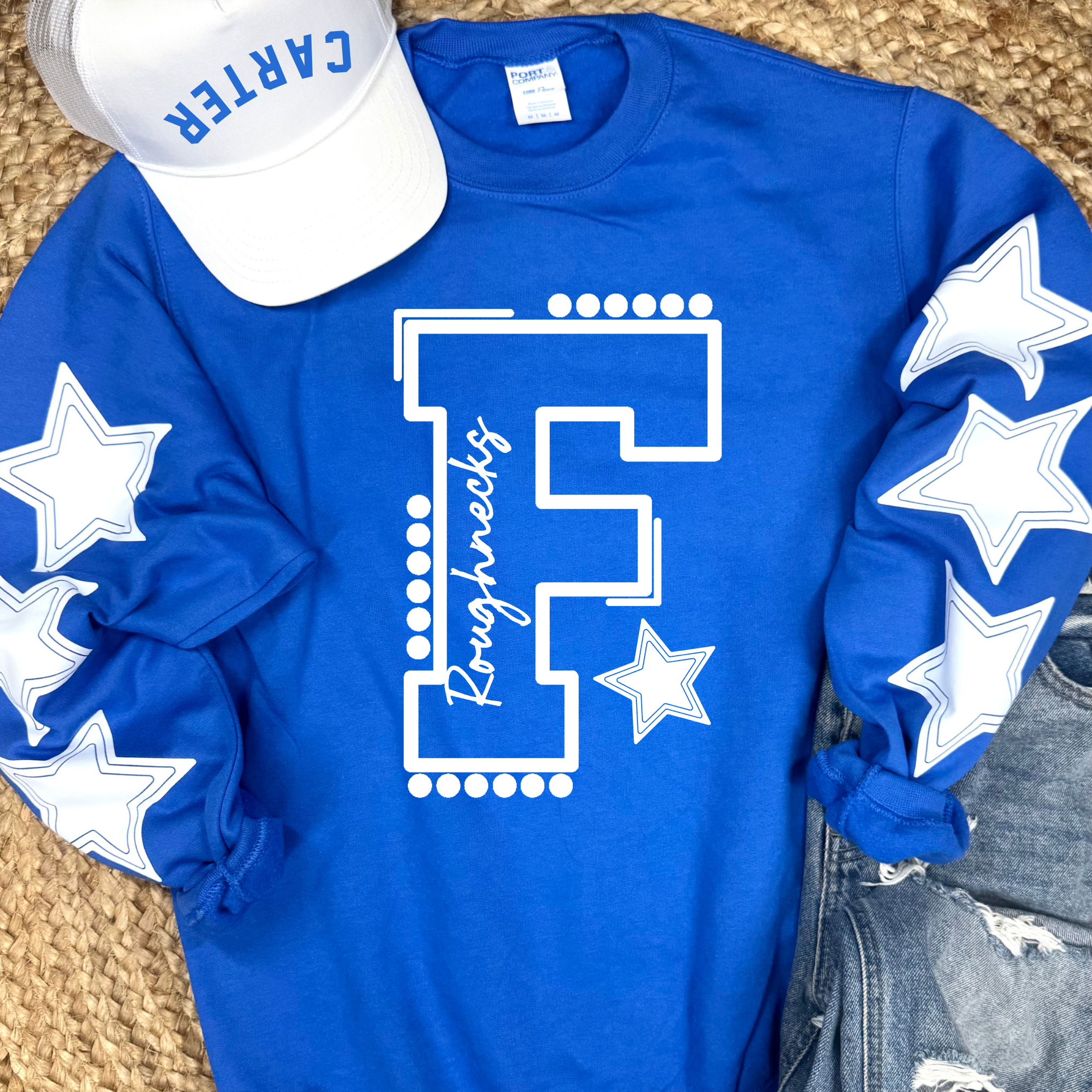 Custom Stars ROYAL Sweatshirt- youth and adult