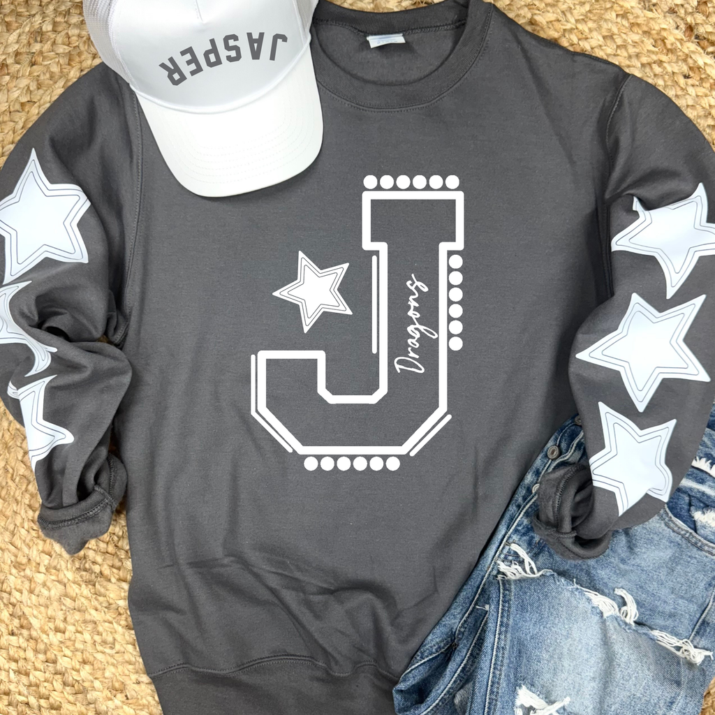 Custom Stars CHARCOAL Sweatshirt- youth and adult