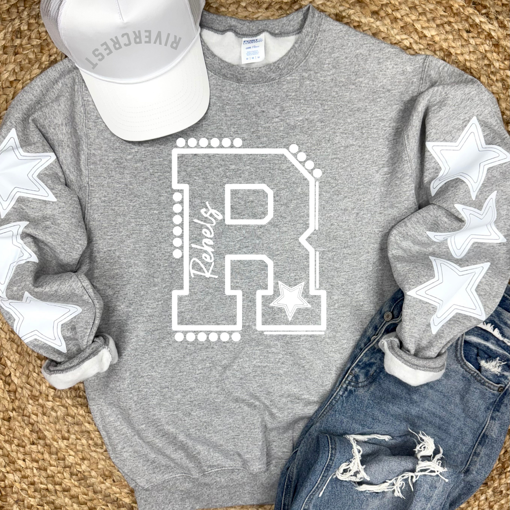 Custom Stars SPORT GREY Sweatshirt- youth and adult