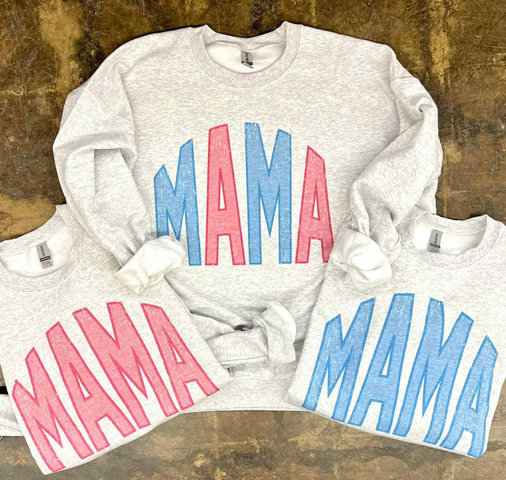 Oversized Mama Graphic Tee and Sweatshirt
