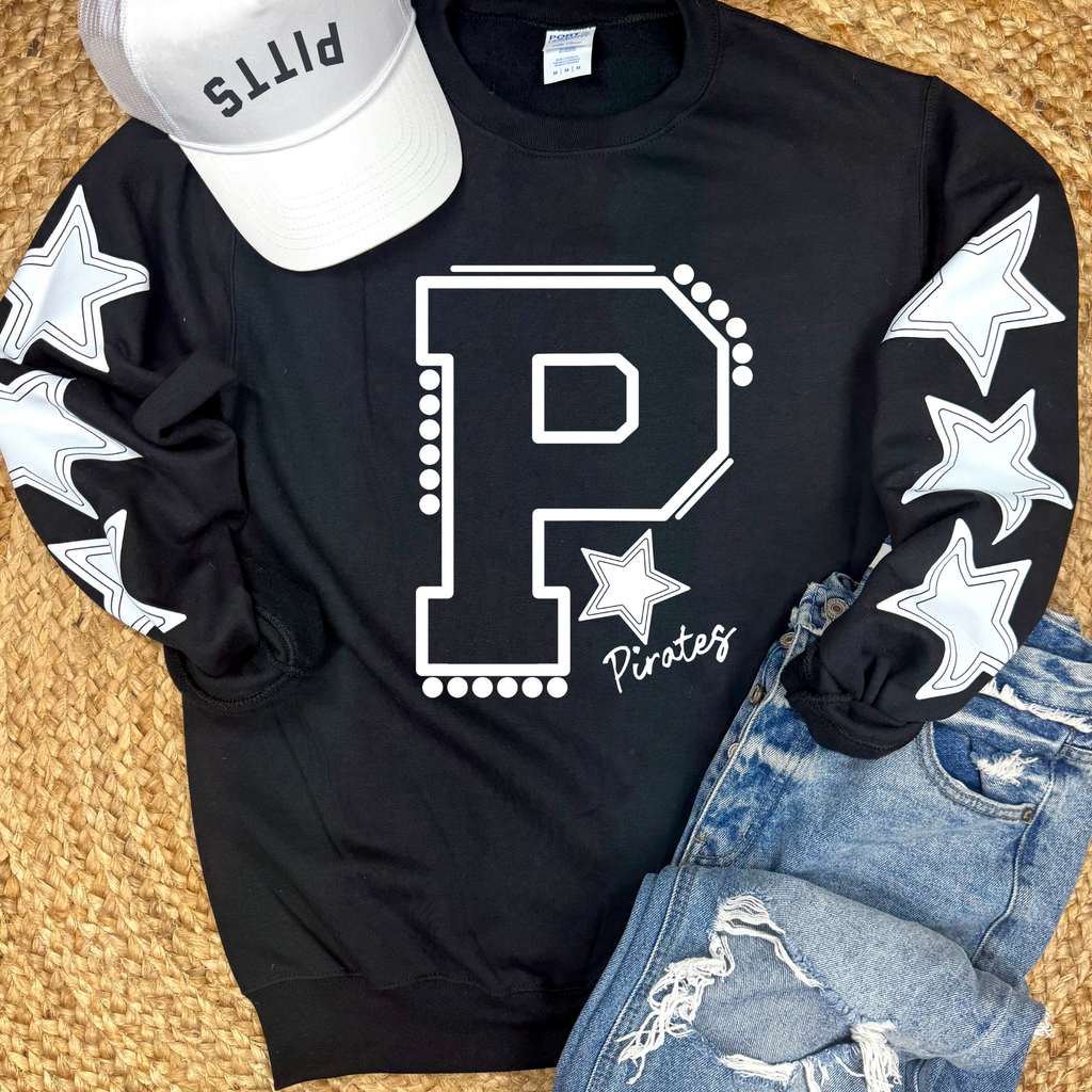 Custom Stars BLACK Sweatshirt- youth and adult