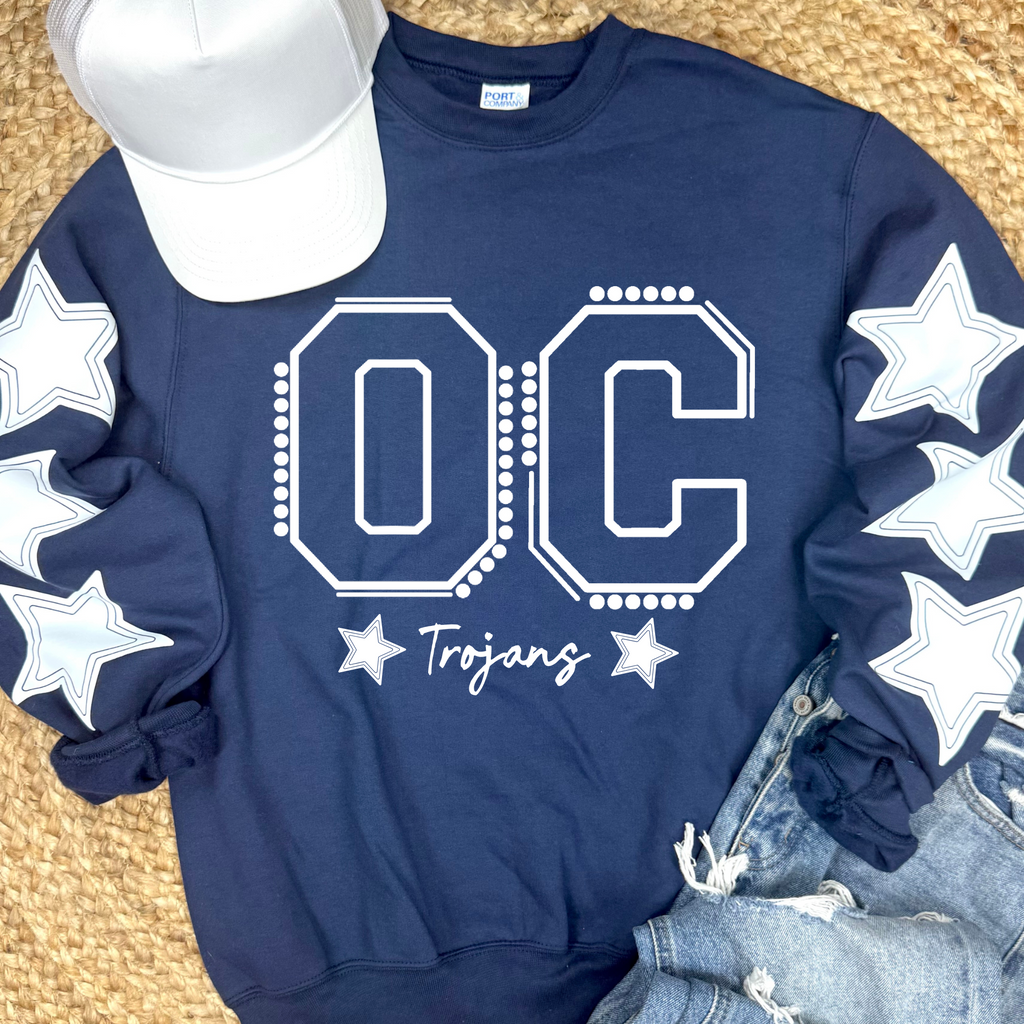 Custom Stars NAVY Sweatshirt- youth and adult