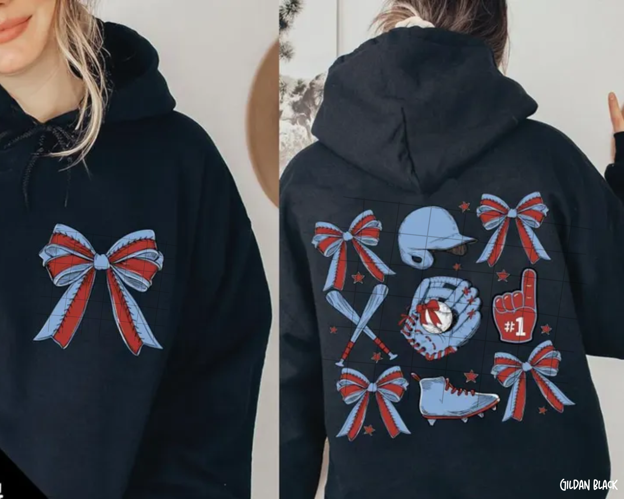 Baseball Coquette Bow: Game Day - Hoodie