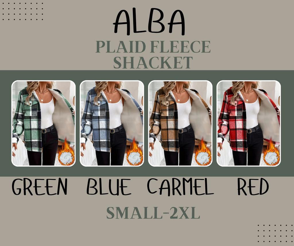 PREORDER: ALBA Plaid Fleece Shacket 10.13.25 osym