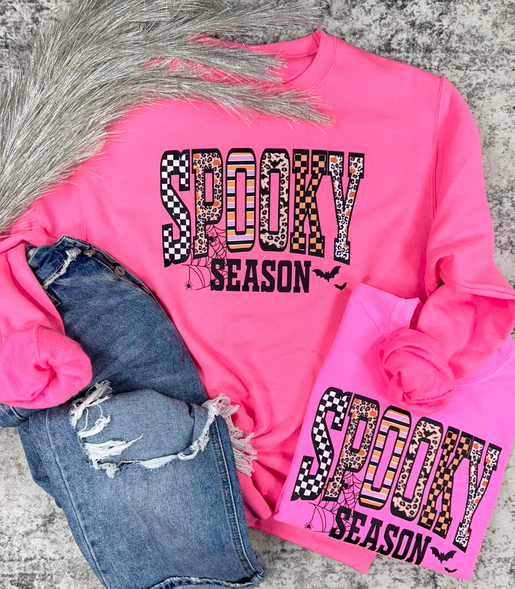 Spooky Season Leopard Graphic Tee and Graphic Sweatshirt