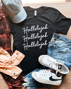 Hallelujah Black Graphic Tee