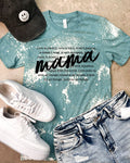 Mama Inspirational Blue Bleached Graphic Tee