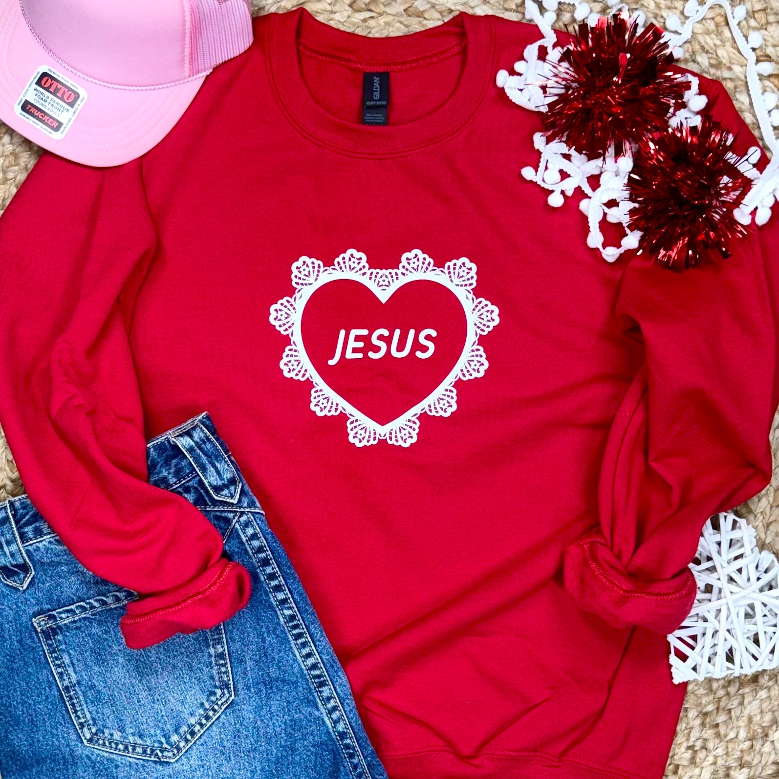 Jesus Doily Tee and Sweatshirt