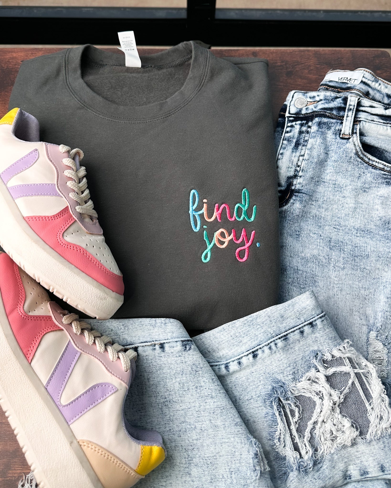 Find Joy Embroidery Sweatshirt