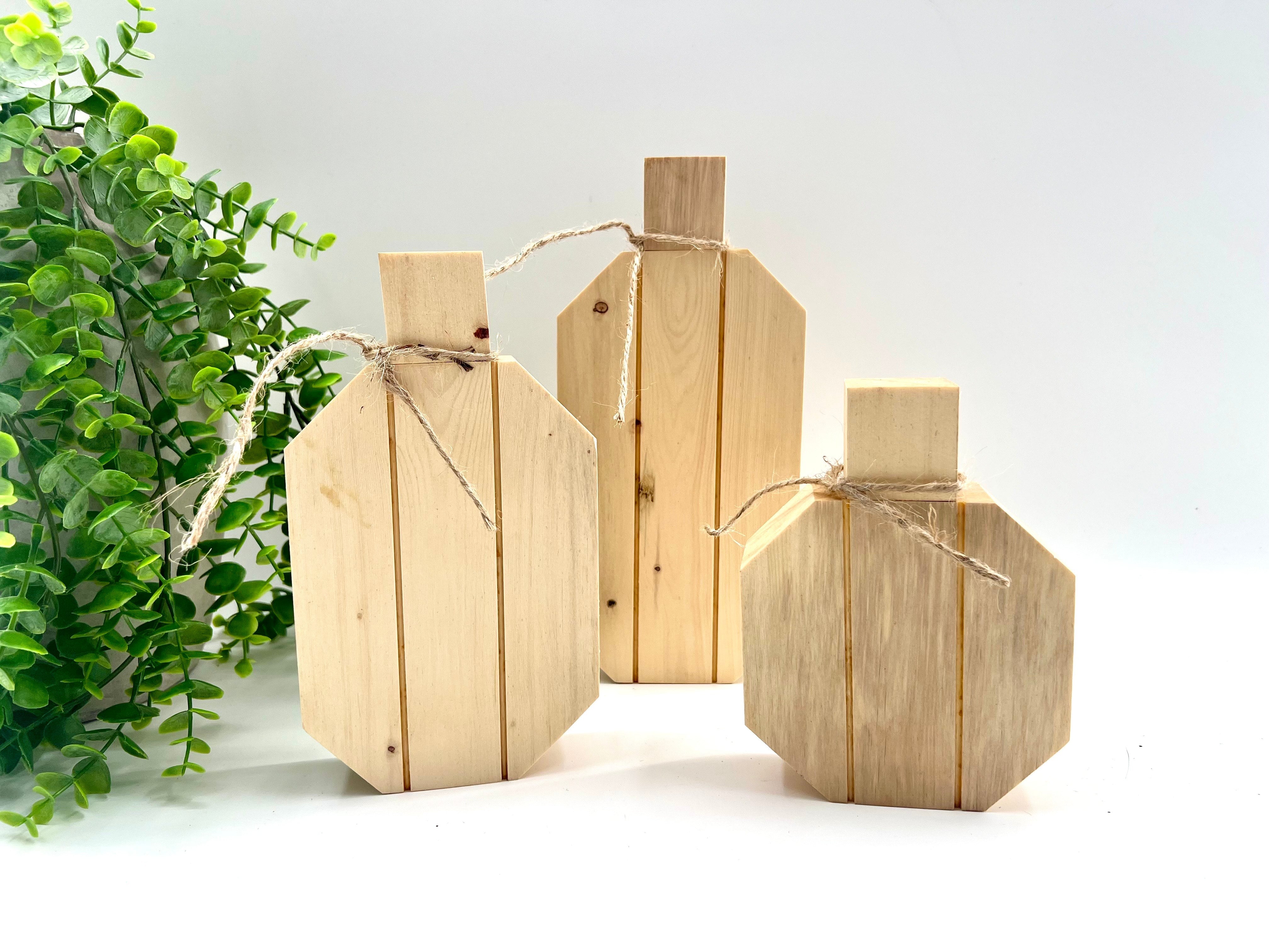 Stained Wood Pumpkins - Set of 3