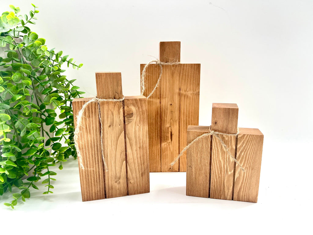 READY TO SHIP: Faux Square - Early American Stain - Pumpkin Set of 3