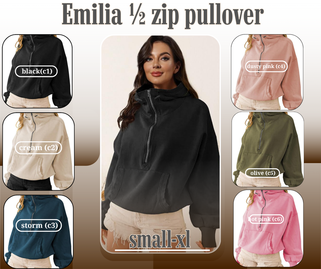 PREORDER: Emilia 1/2 Zip Pullover 12.1.25 OSYM