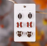 Football earrings stack
