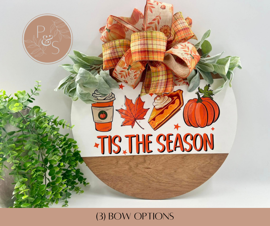 Tis The Season Interchangeable Bow - 18" Door Hanger