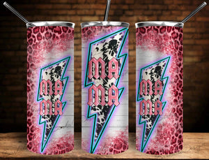 Pink Lightning Bolt Mama - 20 oz Tumbler