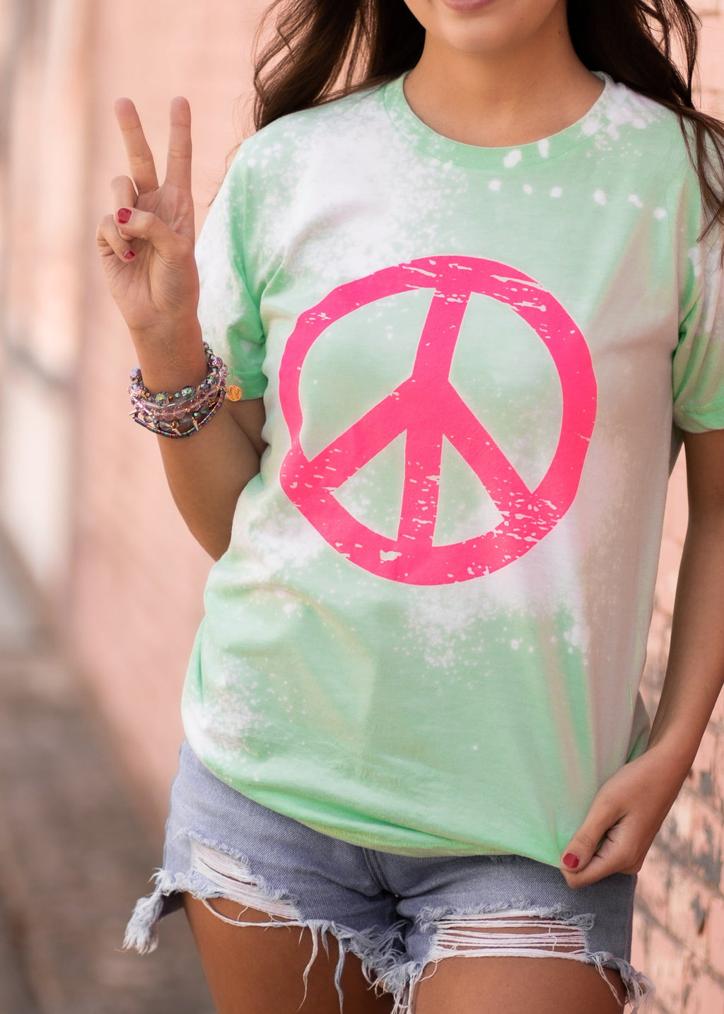 Bleached Peace Graphic Tee
