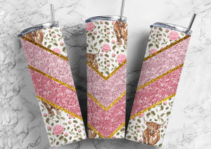 Pink Highland Cow V Split - 20 oz Tumbler