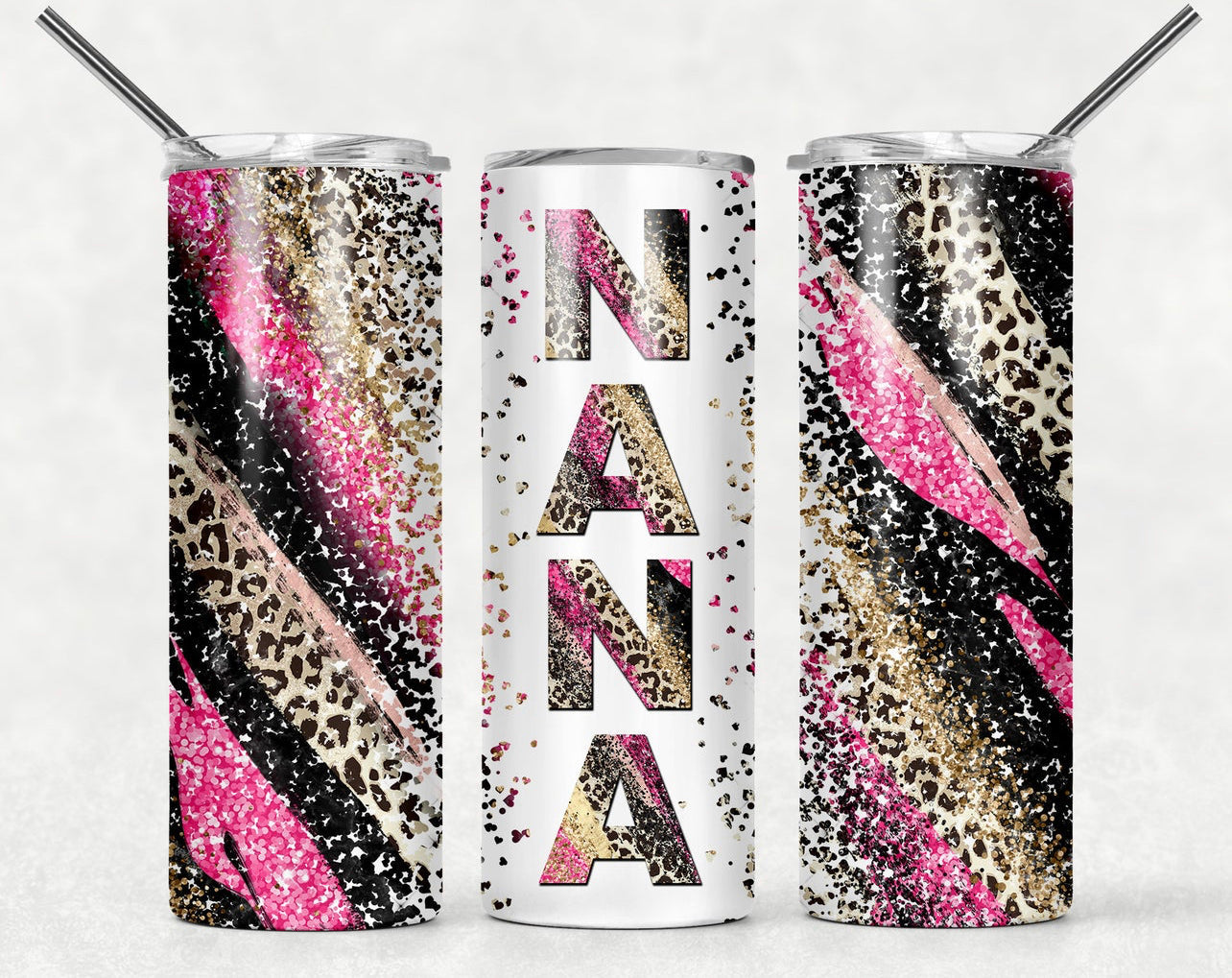 Nana Cheetah Print Pink - 20 oz Tumbler