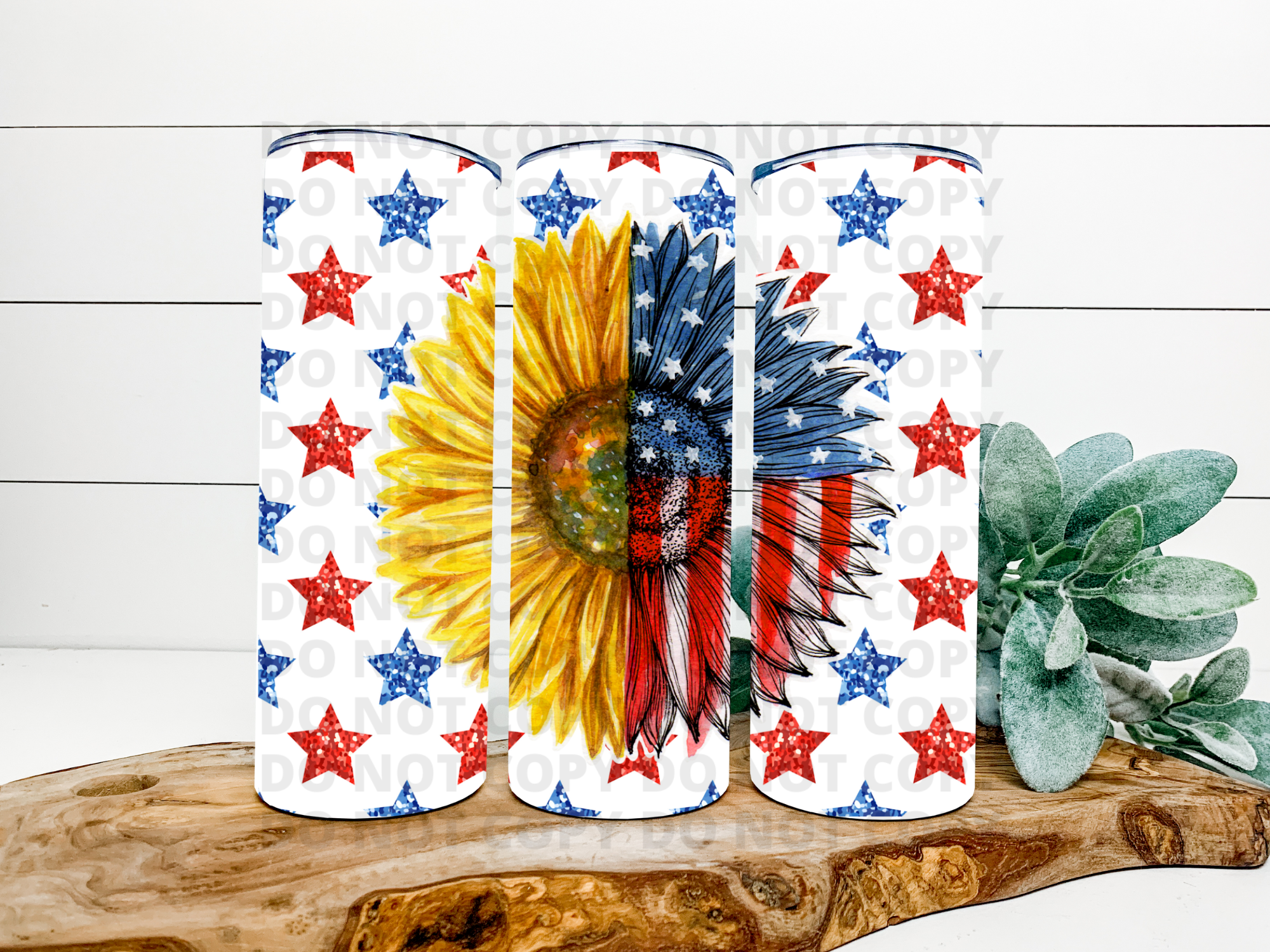 Patriotic Sunflower Tumbler