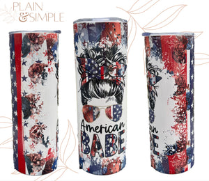 American Babe Messy Bun - 20 oz Tumbler