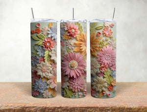 3D Colorful Flower - 20 oz Tumbler