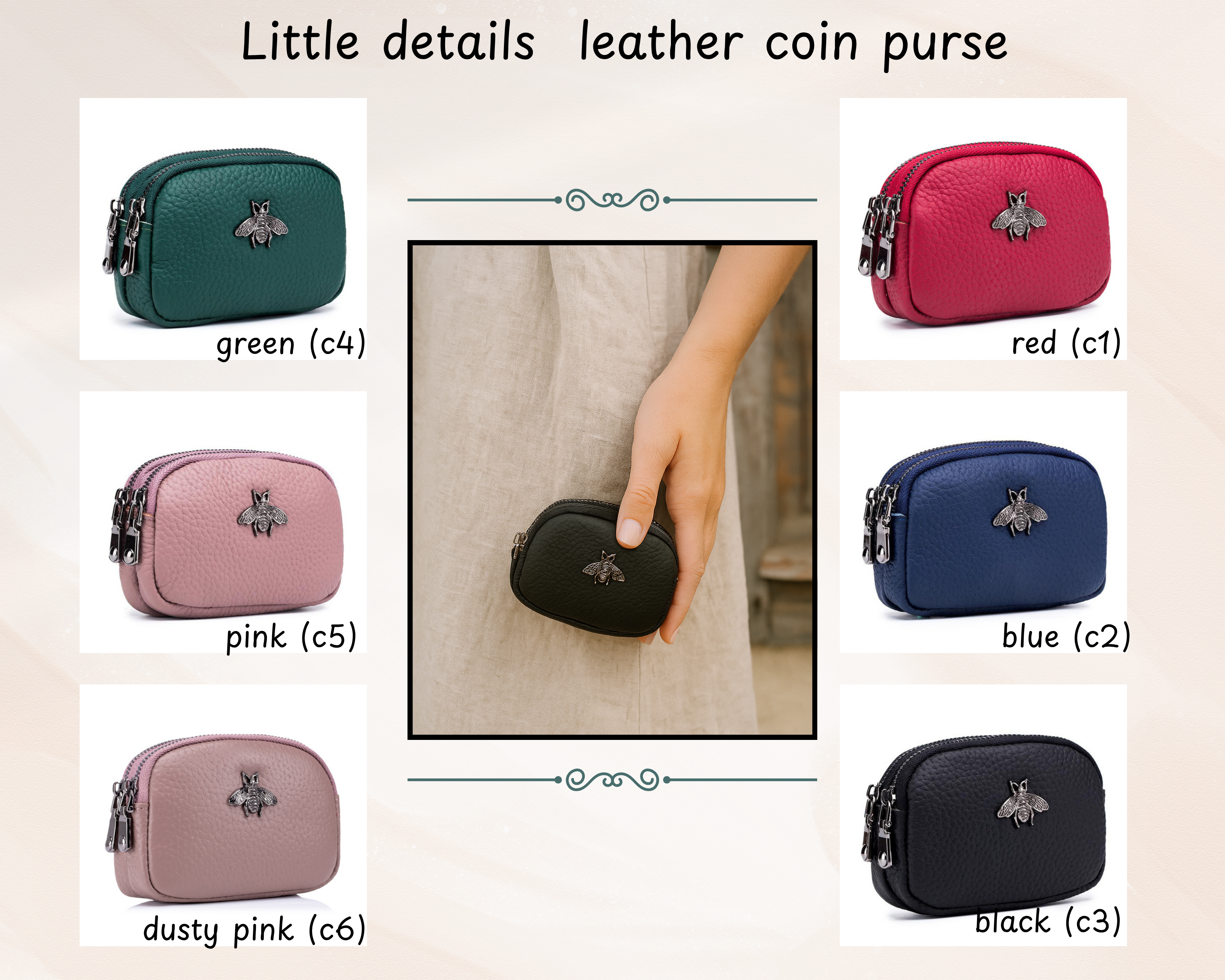 PREORDER: Whimsy Bee coin purse 11.24.25 OSYM