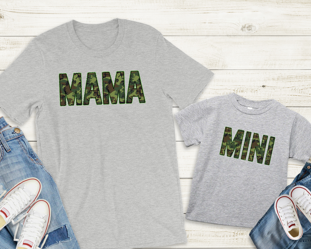 Mama - Camo Block Letters