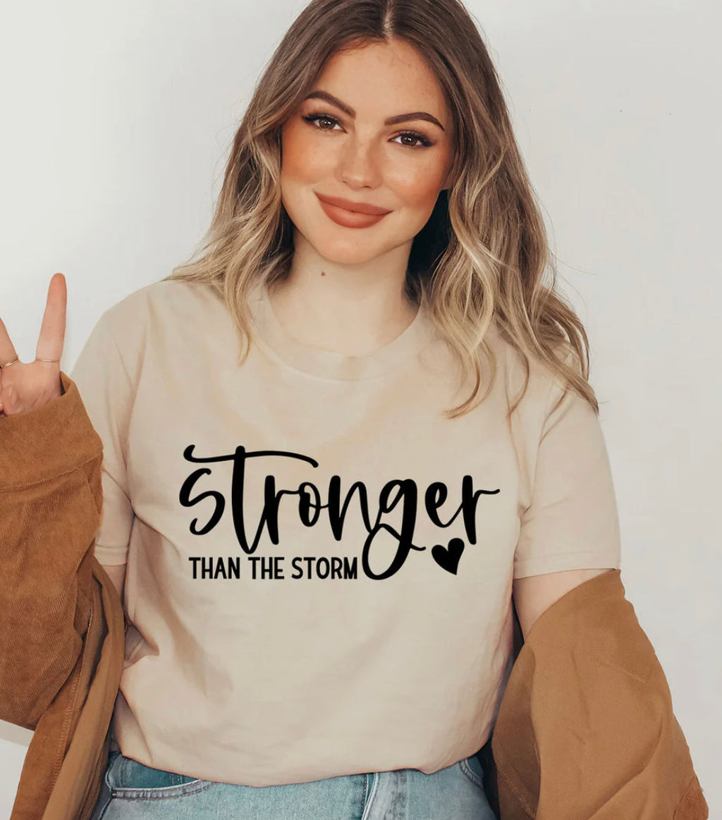 Stronger Than The Storm - Natural Tee