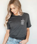 Iced Coffee Pocket - Dark Heather Tee